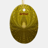 ARTHUR ~ MEESTER EGG ~ FRACTAL Gold Ripples ~ Keramisch Ornament (Achterkant)