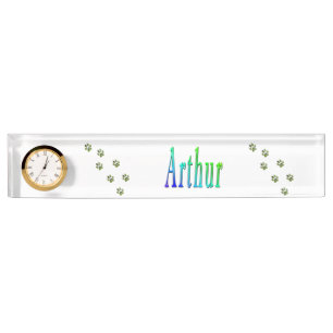 Arthur Name Logo met schilderafdrukken, Naambordje