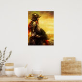 Arthur op zijn paard poster (Keuken)