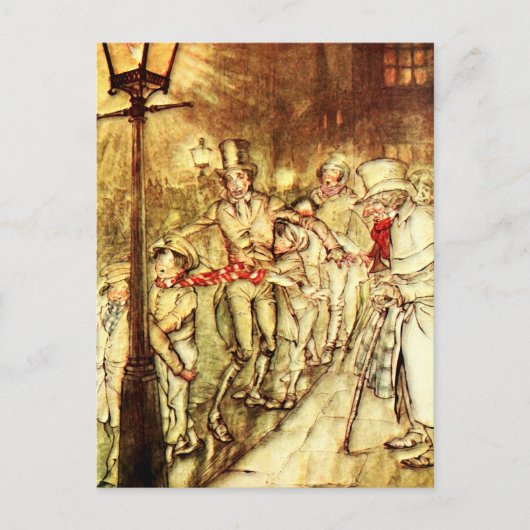 Arthur Rackham - A Kerstcarol - Street Briefkaart (Voorkant)