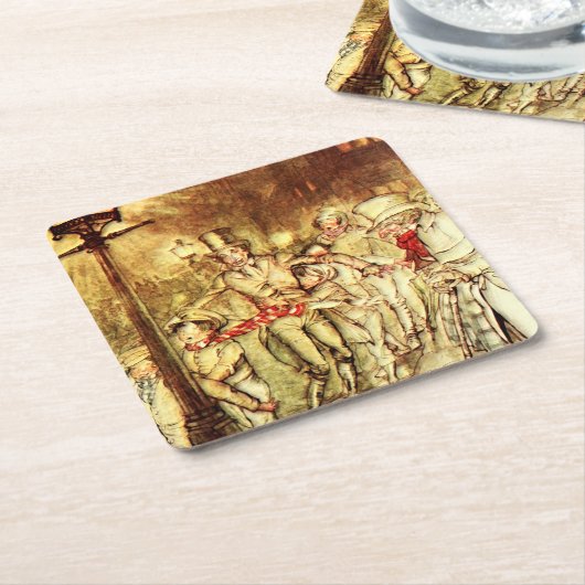 Arthur Rackham - A Kerstcarol - Street Kartonnen Onderzetters (Schuin)