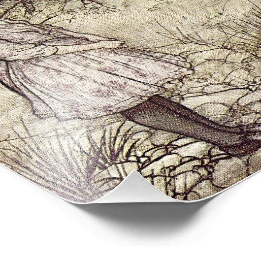 Arthur Rackham "Alice en de Caterstyle" Foto Afdruk (Hoek)