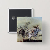 Arthur Rackham boekart Peter Pan Fairies Vierkante Button 5,1 Cm (Voorkant /achterkant)