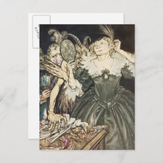 Arthur Rackham | Comus van John Milton: "En zij, Briefkaart (Voorkant / Achterkant)