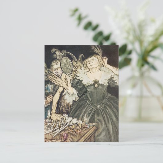 Arthur Rackham | Comus van John Milton: "En zij, Briefkaart (Staand voorkant)