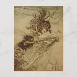 Arthur Rackham   De Rhinemaidens die Alberich tedr Briefkaart