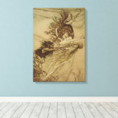 Arthur Rackham | De Rhinemaidens die Alberich tedr Canvas Afdruk (Insitu (Houten vloer))