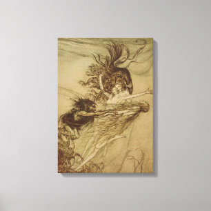 Arthur Rackham De Rhinemaidens die Alberich tedr Canvas Afdruk