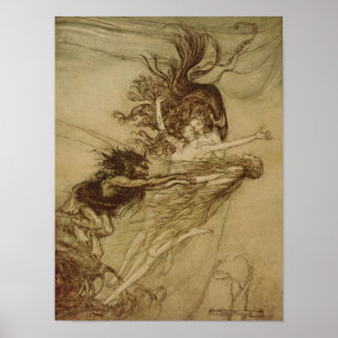 Arthur Rackham De Rhinemaidens die Alberich tedr Poster