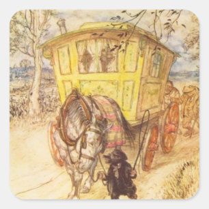 Arthur Rackham - De wind in de wilgen Vierkante Sticker