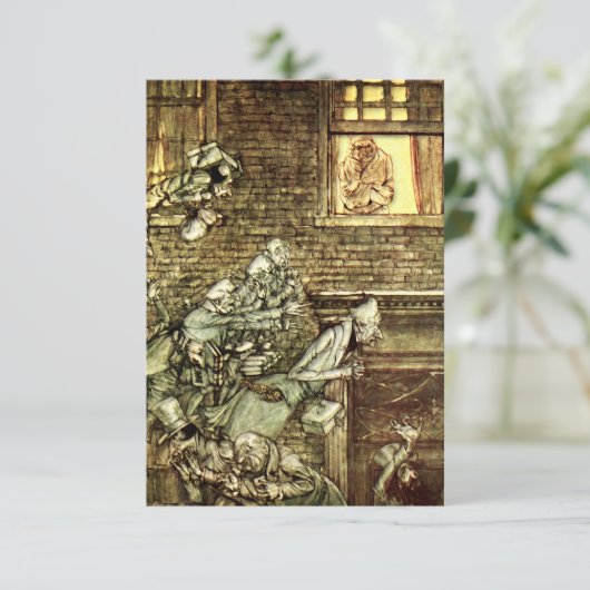 Arthur Rackham - Een kerstkarol - Ghosts Bedankkaart (Staand voorkant)