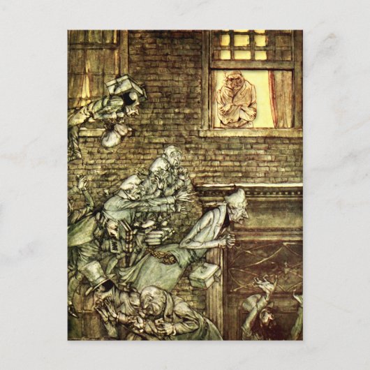 Arthur Rackham - Een kerstkarol - Ghosts Briefkaart (Voorkant)