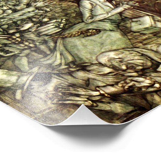 Arthur Rackham - Een kerstkarol - Ghosts Foto Afdruk (Hoek)