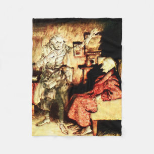 Arthur Rackham - Een kerstkarol - Scrooge Fleece Deken