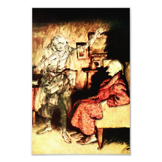 Arthur Rackham - Een kerstkarol - Scrooge Foto Afdruk (Voorkant)