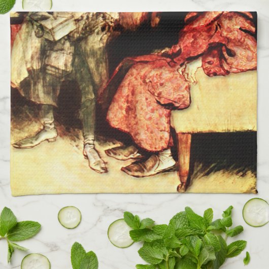 Arthur Rackham - Een kerstkarol - Scrooge Theedoek (Gevouwen)