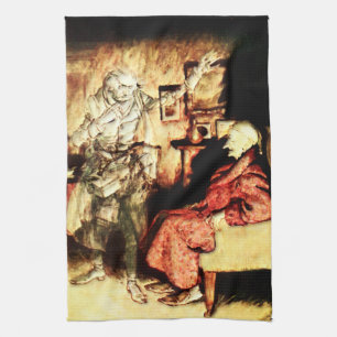 Arthur Rackham - Een kerstkarol - Scrooge Theedoek