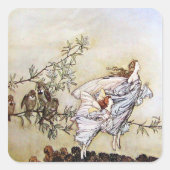  Arthur Rackham Fairies Square Sticker (Voorkant)