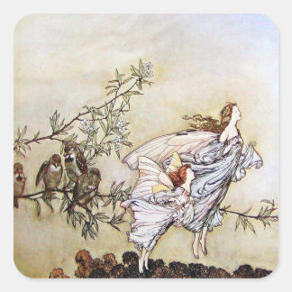 Arthur Rackham Fairies Square Sticker
