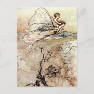 Arthur Rackham Fairy en Baby Flying Briefkaart