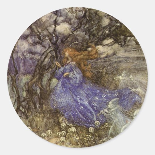  Arthur Rackham Fairy Ronde Sticker (Voorkant)