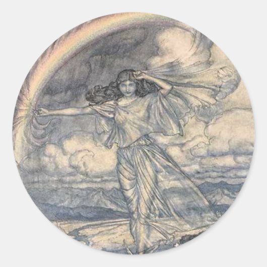 Arthur Rackham Fairy Ronde Sticker (Voorkant)