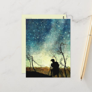 Arthur Rackham Illustration NIght Silhouette Briefkaart
