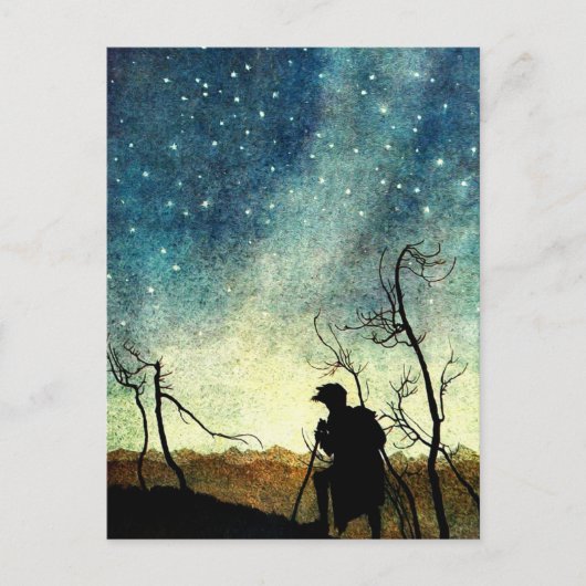 Arthur Rackham Illustration NIght Silhouette Briefkaart (Voorkant)