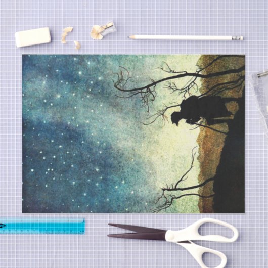 Arthur Rackham Illustration NIght Silhouette Tissuepapier (Craft)