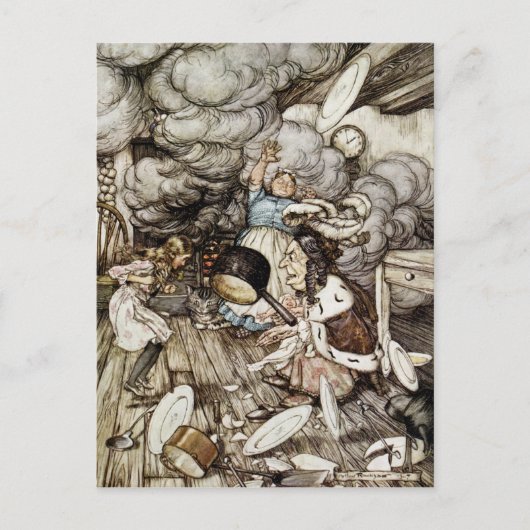 Arthur Rackham | In de Hertogin's Keuken, illuster Briefkaart (Voorkant)
