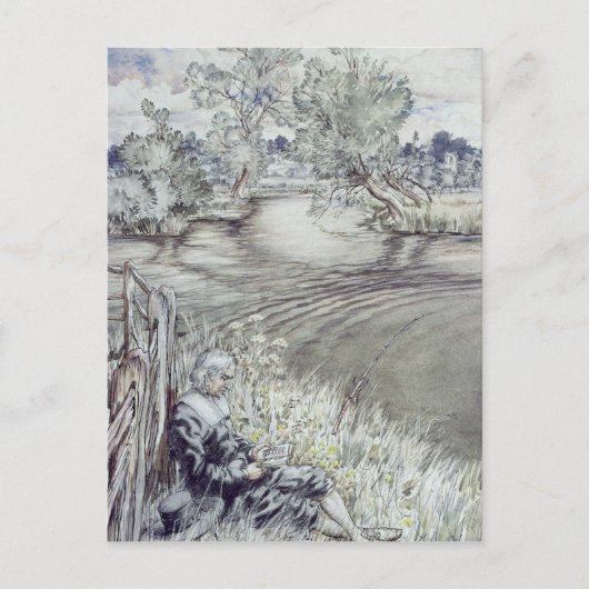 Arthur Rackham |Izaak Walton wijst op een F Briefkaart (Voorkant)
