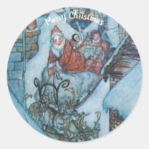  Arthur Rackham Kerstgroeten Ronde Sticker