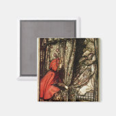 Arthur Rackham | Kleine rode rijkap Magneet (Voorkant / Achterkant)