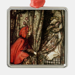 Arthur Rackham Kleine rode rondhood Metalen Ornament