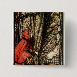 Arthur Rackham Kleine rode rondhood Vierkante Button 5,1 Cm