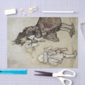 Arthur Rackham-kunst uit "Het kleine witte vogeltj Tissuepapier (Craft)