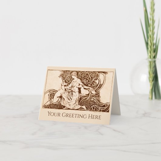 Arthur Rackham, Lady en Dogs Bedankkaart (Voorkant)