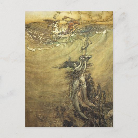 Arthur Rackham Mermaids Juwelen uit het Diep Briefkaart (Voorkant)
