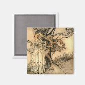 Arthur Rackham - Oude Vrouw in het Hout Magneet (Voorkant / Achterkant)