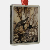 Arthur Rackham | Peter Pan in Kensington-tuinen Metalen Ornament (Rechts)
