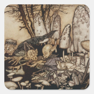 Arthur Rackham   Peter Pan in Kensington-tuinen Vierkante Sticker