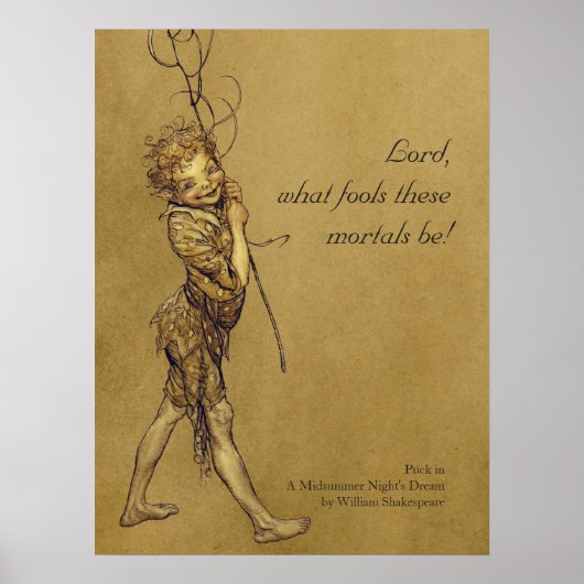 Arthur Rackham Puck Lord what fools CC0950 Small Poster (Voorkant)