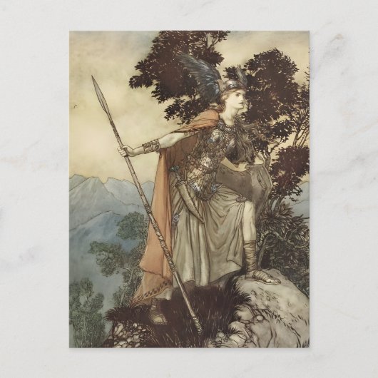 Arthur Rackham Richard Wagner Brünnhilde Viking Briefkaart (Voorkant)