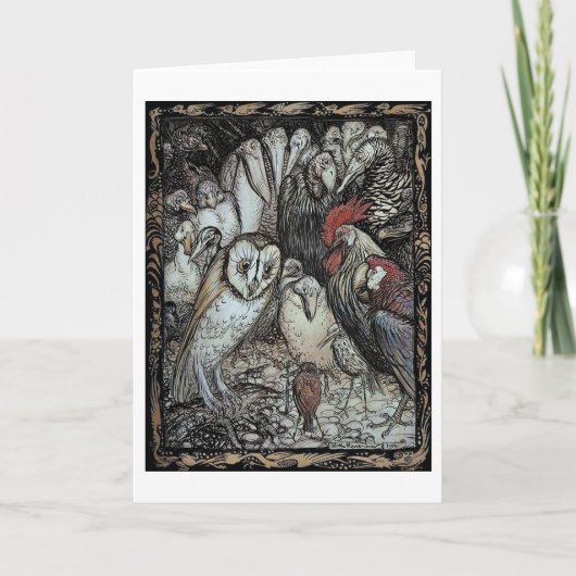 Arthur Rackham - "The Owl and the Birds" (1912) Ca Kaart (Voorkant)