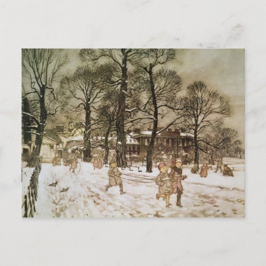 Arthur Rackham | Winter in Kensington Gardens van Briefkaart (Voorkant)