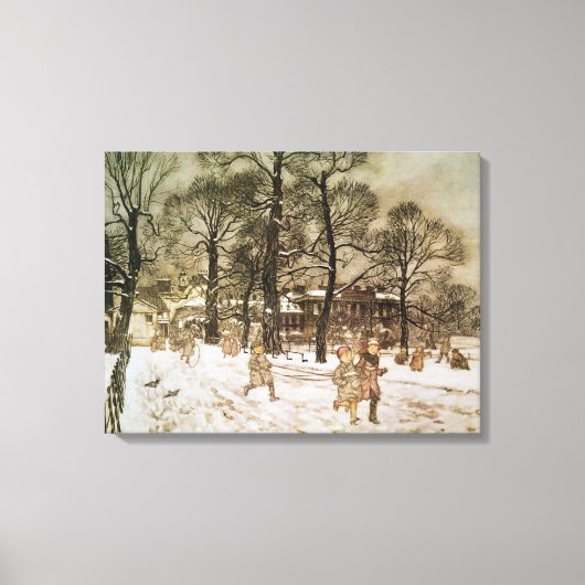 Arthur Rackham | Winter in Kensington Gardens van Canvas Afdruk (Voorkant)