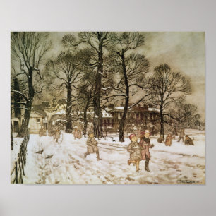 Arthur Rackham Winter in Kensington Gardens van Poster