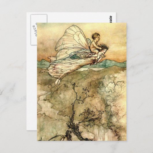 Arthur Rackham's Faeries in vlucht Briefkaart (Voorkant / Achterkant)