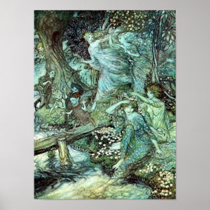 Arthur Rackhams feeën, blauw Poster