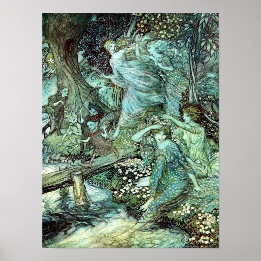 Arthur Rackhams feeën, blauw Poster (Voorkant)